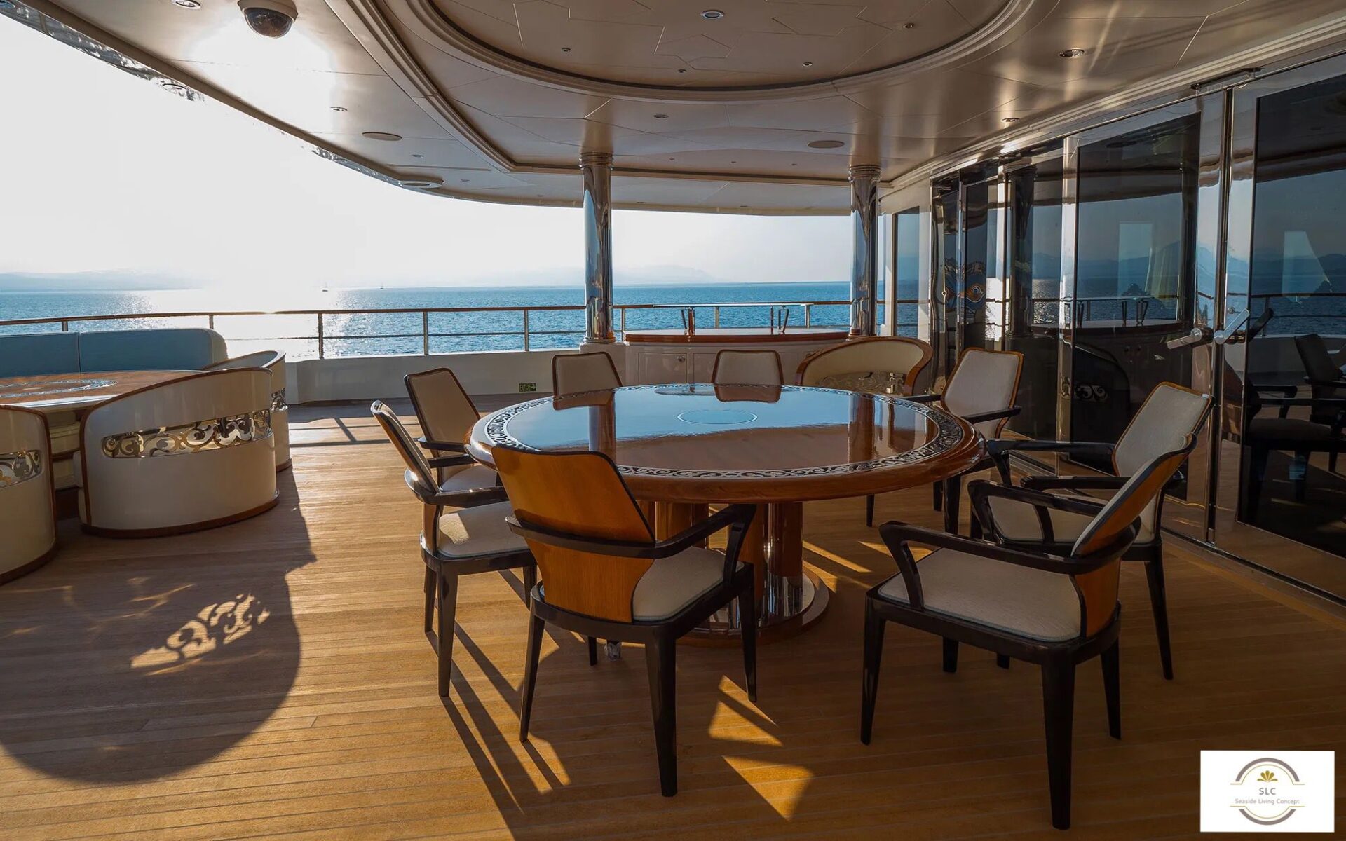 Motor Yacht ELEMENTS Aft Deck Table